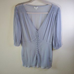 Ghost uk grey lavender feminine boho blouse L anthropologie